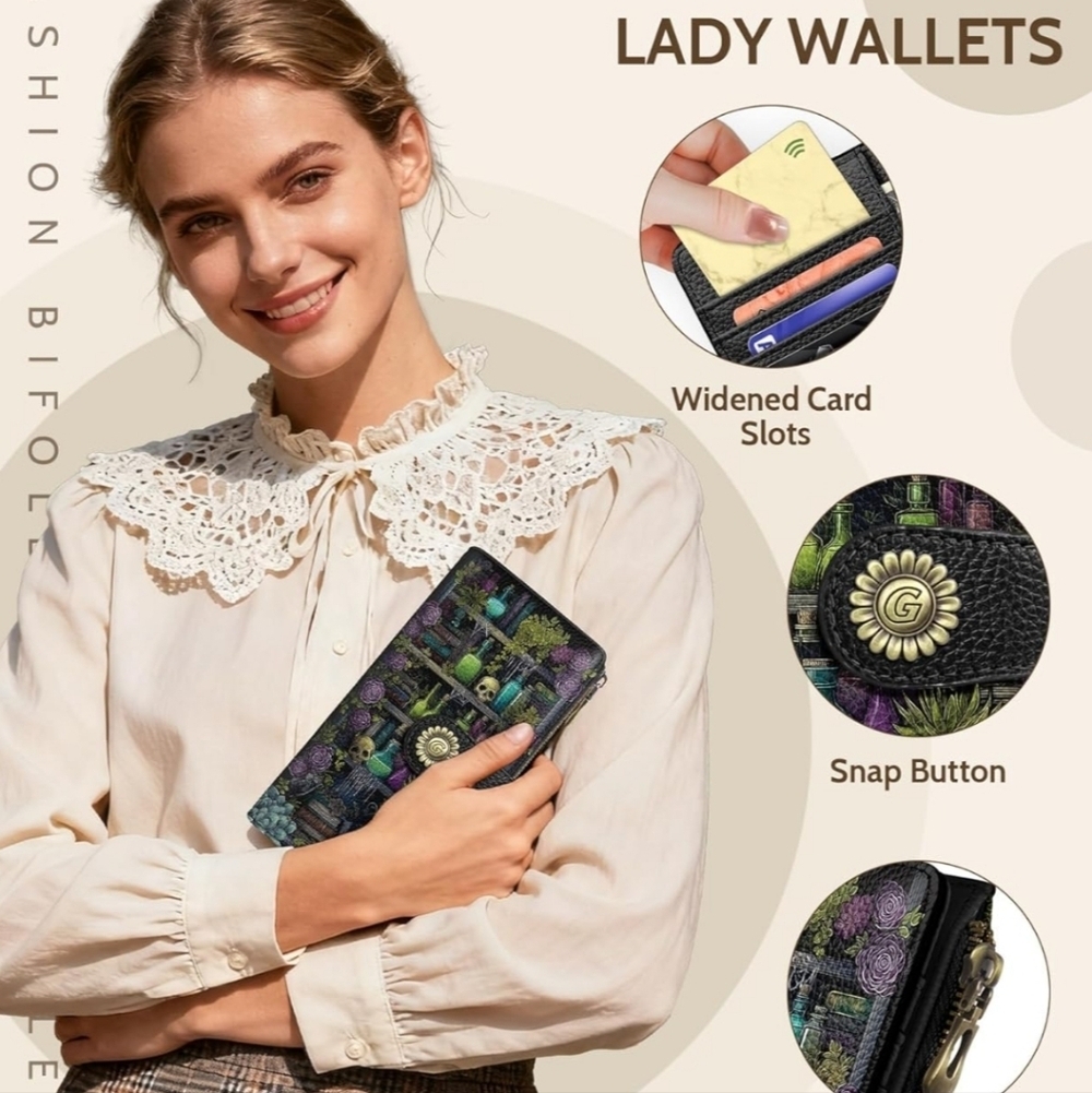 RFID Blocking PU Leather Wallet Case - Picture 4 of 6